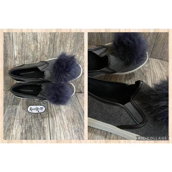 REBECCA MINKOFF Womens Sloane Slip On Pompom Fashion Platform Sneaker size 8.5 - Picture 8 of 12